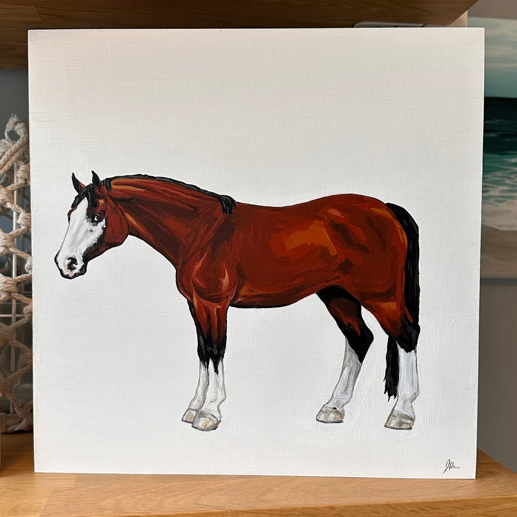 Custom Acrylic Horse Portraits on Wood Panel