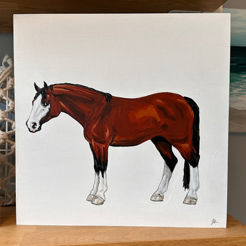 Custom Acrylic Horse Portraits on Wood Panel