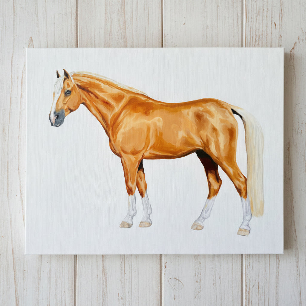 Custom Acrylic Horse Portraits on Wood Panel