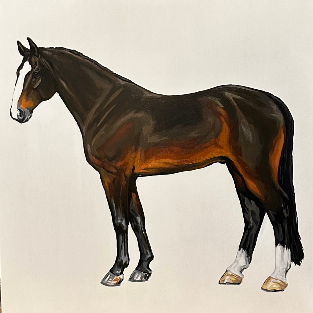 Custom Acrylic Horse Portraits on Wood Panel