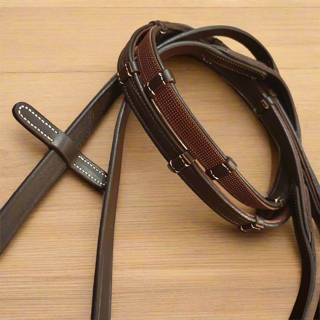 Blissful Pro Rubber Lined leather reins