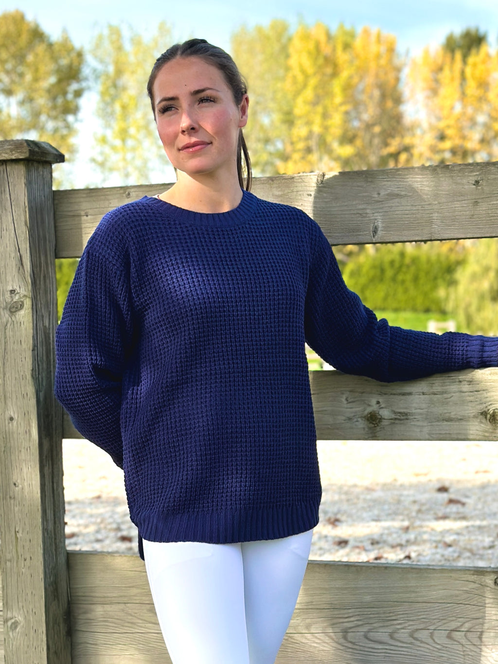 Crofton Cable Knit Sweater - Navy