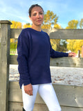 Crofton Cable Knit Sweater - Navy