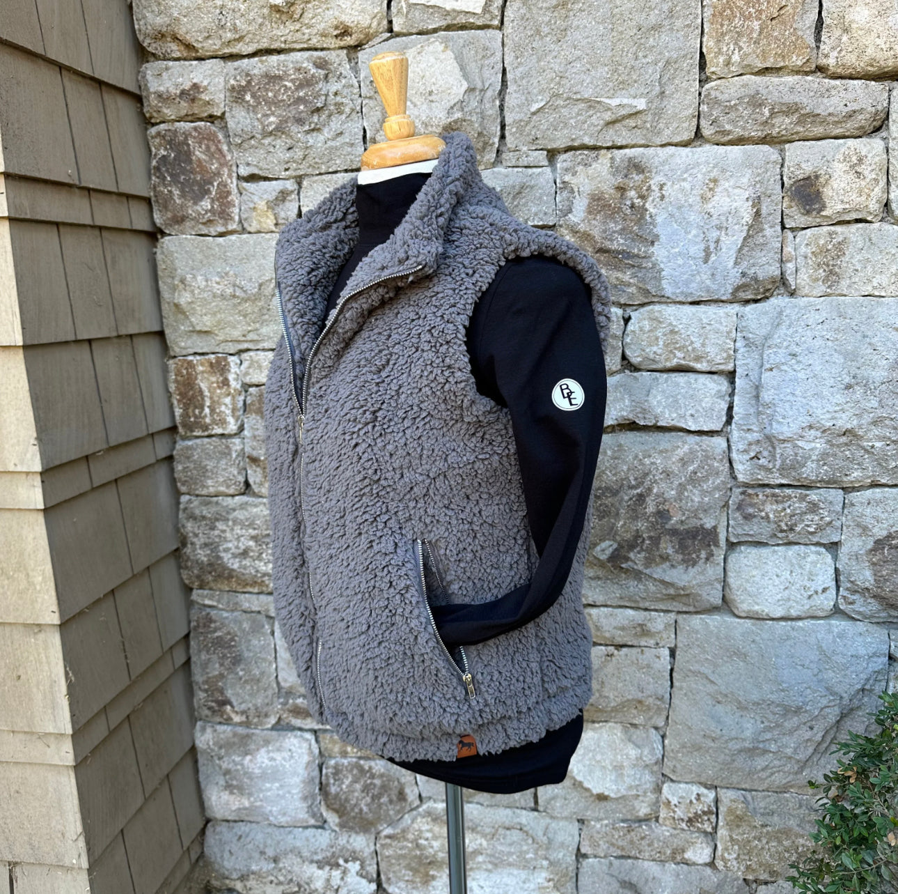 Adera Fleece Zip Vest - Grey