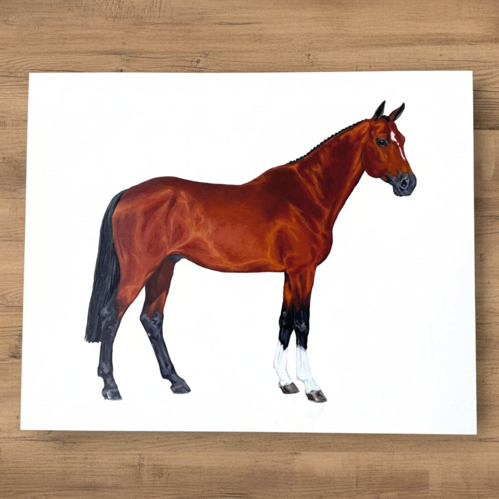 Custom Acrylic Horse Portraits on Wood Panel