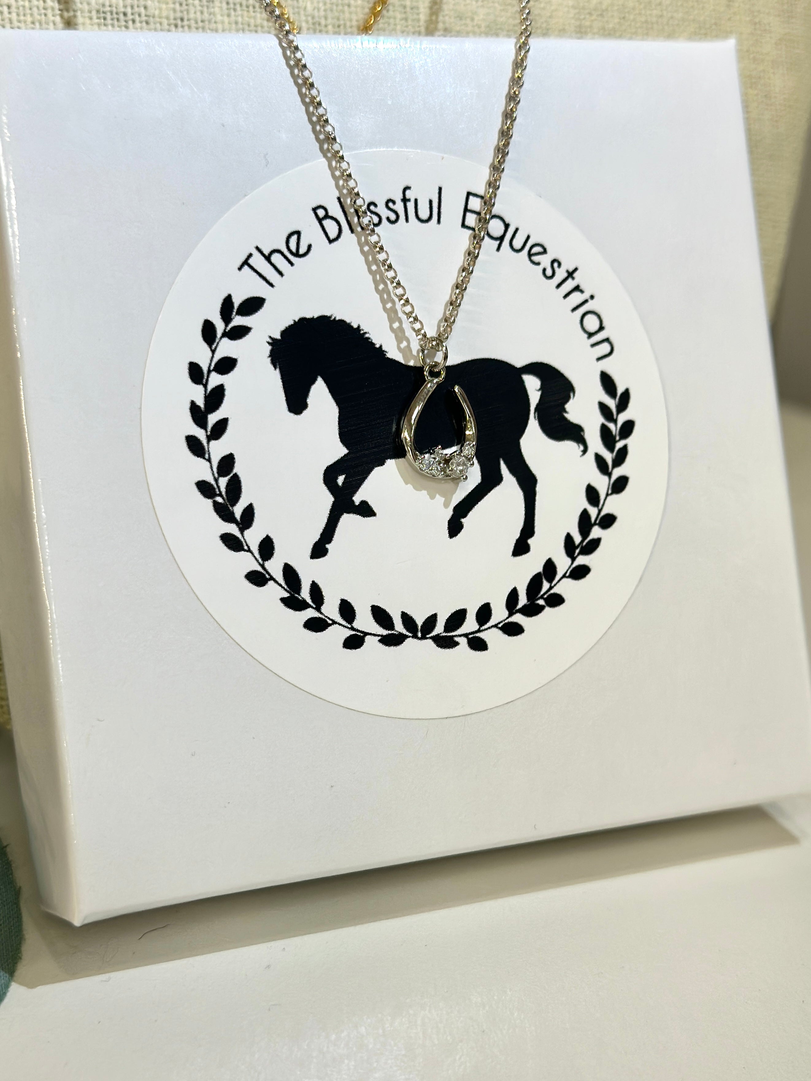 Aries Crystal Horse Shoe Necklace