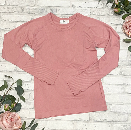 Prescott Long Sleeve Tech Top - Light Rose