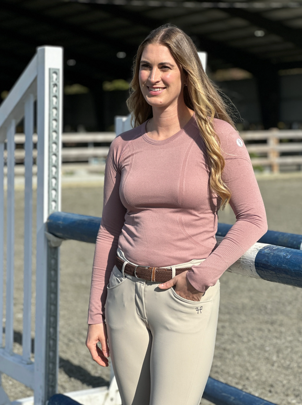 Prescott Long Sleeve Tech Top - Misty Rose